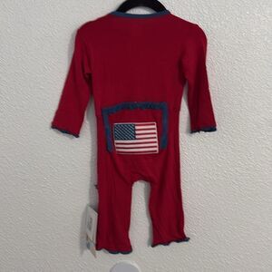 NWT- KicKee Pants-- American Flag one piece -Size 6-9months